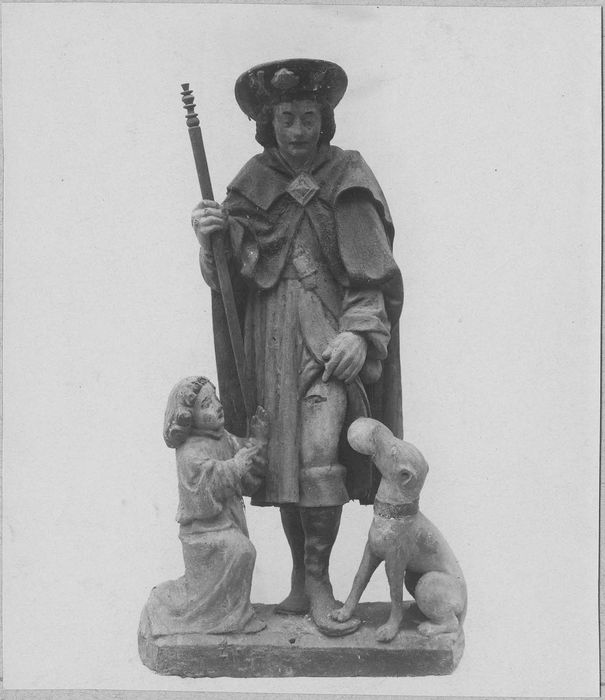 groupe sculpté : saint Roch, vue générale