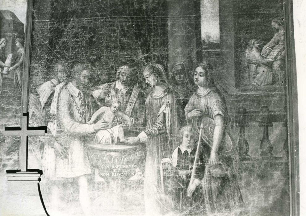 tableau : Baptême et éducation de sainte Reine