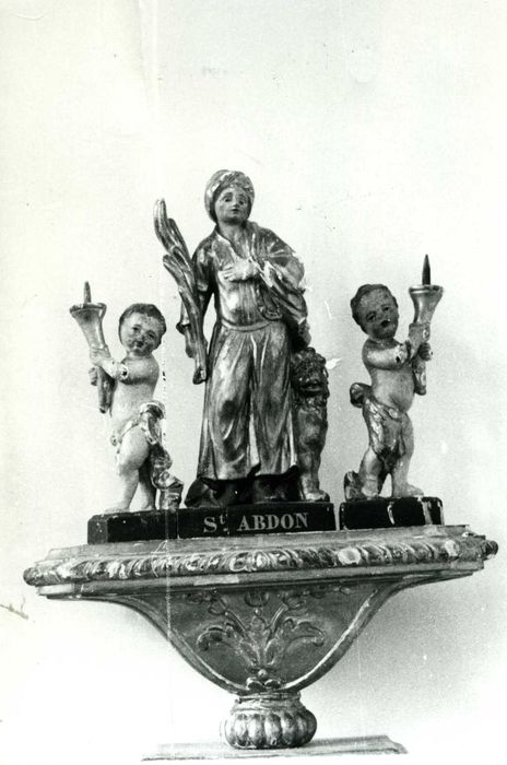 statue (statuette) de bâton de procession : Saint Abdon