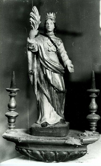 Statue (statuette) de bâton de procession : Sainte Reine