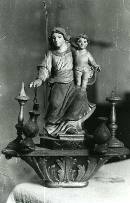 Statuette de bâton de procession : Vierge à l'Enfant