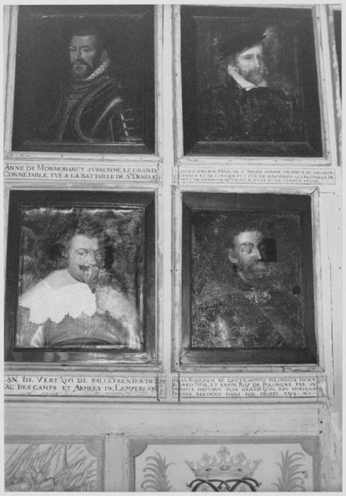 tableaux : Anne de Montmorency, Jean de Werth, Jacques d’Albon de Saint-André et de Jean III Sobieski