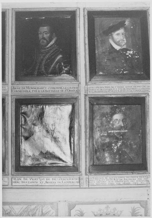 tableaux : Anne de Montmorency, Jean de Werth, Jacques d’Albon de Saint-André et de Jean III Sobieski