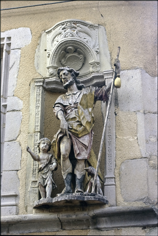 Statue de saint Roch et sa niche