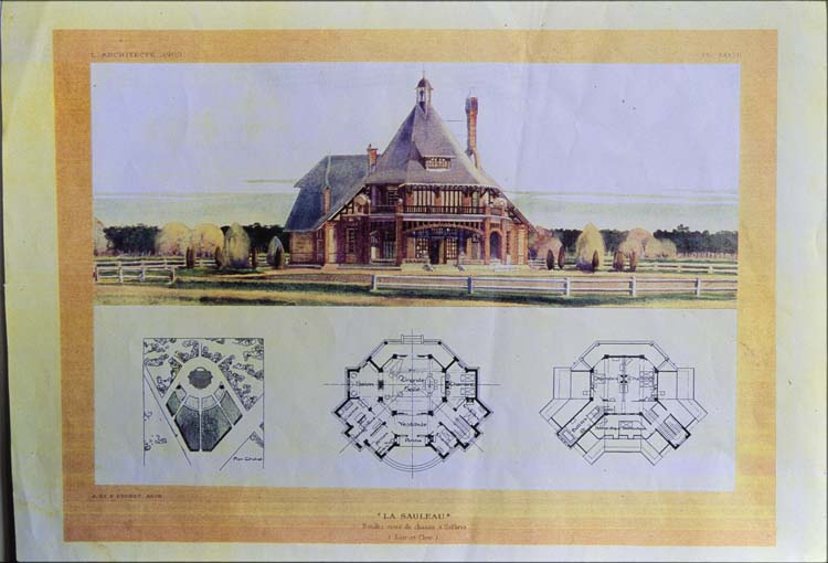 Plans et élévation représentant le pavillon