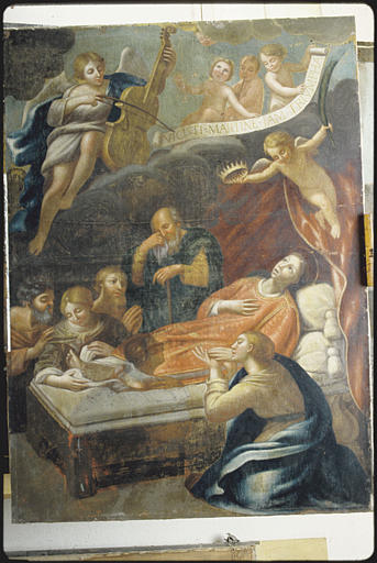 Tableau : 'La mort de saint Martin' ; avant restauration