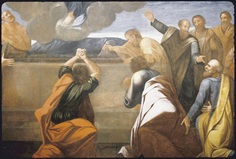 Tableau : 'L'Assomption de la Vierge', tombeau ouvert, apôtres, (moitié inférieure droite) ; après restauration (détail) - © Ministère de la Culture (France), Médiathèque du patrimoine et de la photographie, diffusion RMN-GP