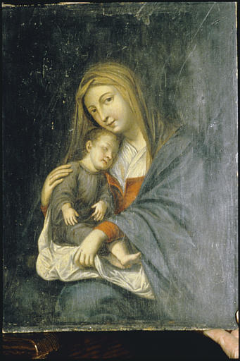 Tableau : 'Vierge à l'Enfant', Enfant Jésus endormi, panneau peint - © Ministère de la Culture (France), Médiathèque du patrimoine et de la photographie, diffusion RMN-GP