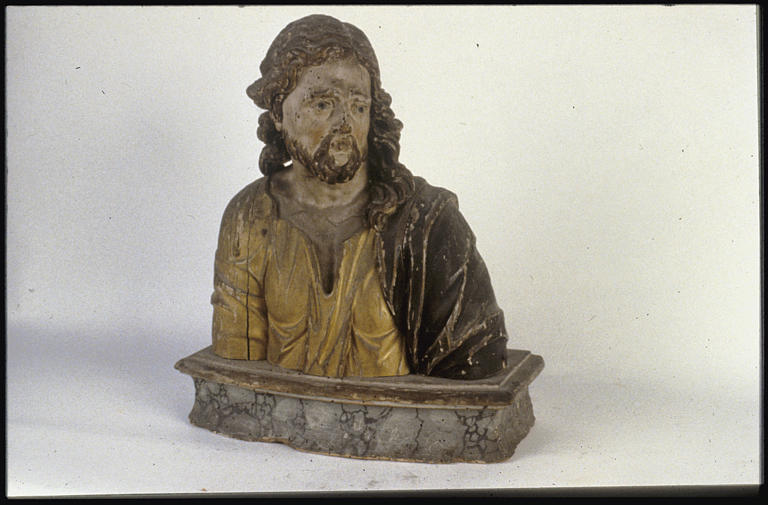 Buste : 'Le Christ', bois polychrome