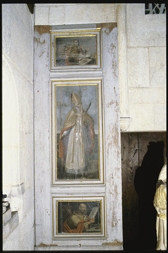 Retable, tableau (latéral) : panneaux (2), 'Saint Jean', 'Saint évêque martyr'