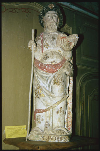 Statue : 'Saint Jacques le Majeur', pierre polychrome