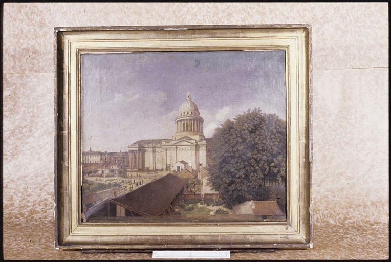 Tableau : 'Place du Panthéon du côté de la rue d'Ulm et du lycée Henri IV avant son aménagement'