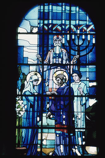 Verrière : 'Le mariage de Marie et de Joseph', style Art Déco