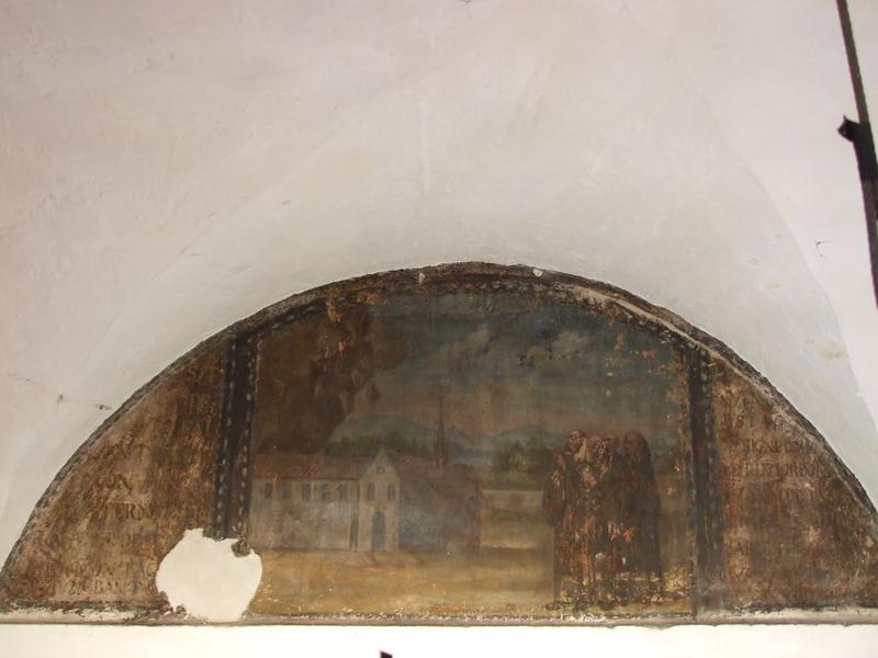 peinture monumentale du déambulatoire du cloître : scènes de la vie de saint François de Paule, lunette 3, vue générale