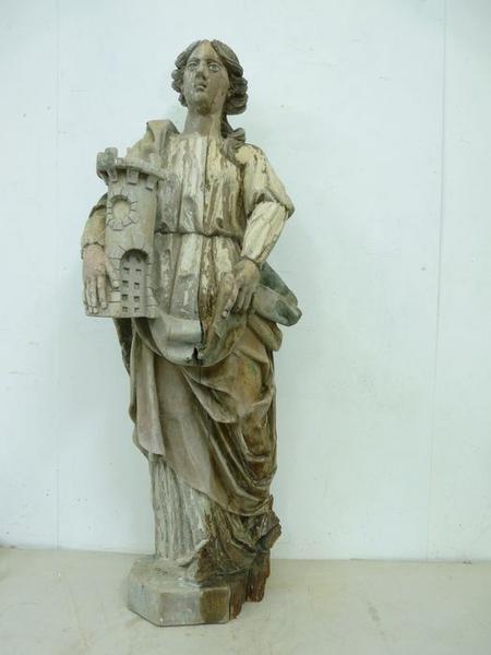 statue : sainte Barbe, vue générale - © Ministère de la Culture (France), Médiathèque du patrimoine et de la photographie, tous droits réservés