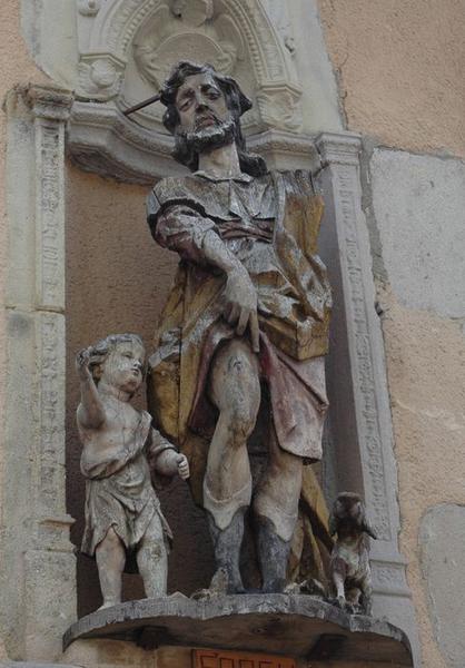 groupe sculpté : saint Roch, vue générale