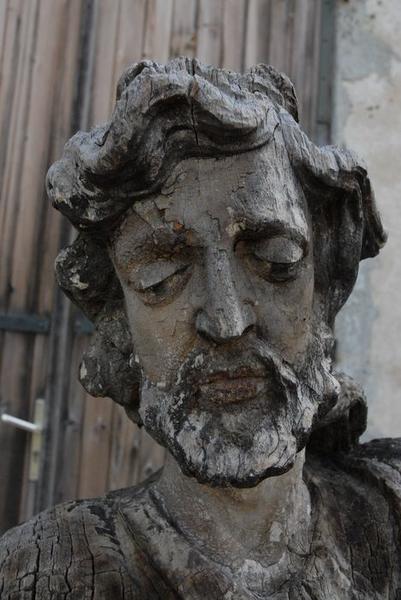 groupe sculpté : saint Roch, détail