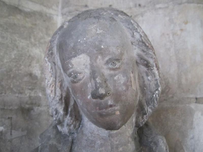 statue : sainte Agathe, détail