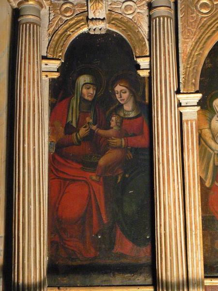 tableau du retable latéral nord : sainte Anne, la Vierge Marie et l'enfant Jésus, vue générale