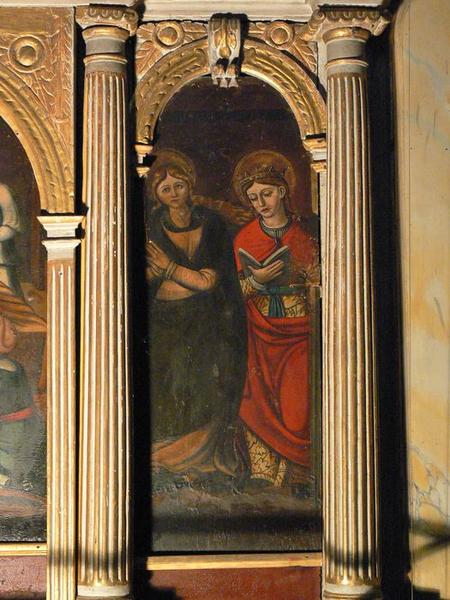 tableau du retable latéral nord : sainte Catherine et sainte Marguerite, vue générale