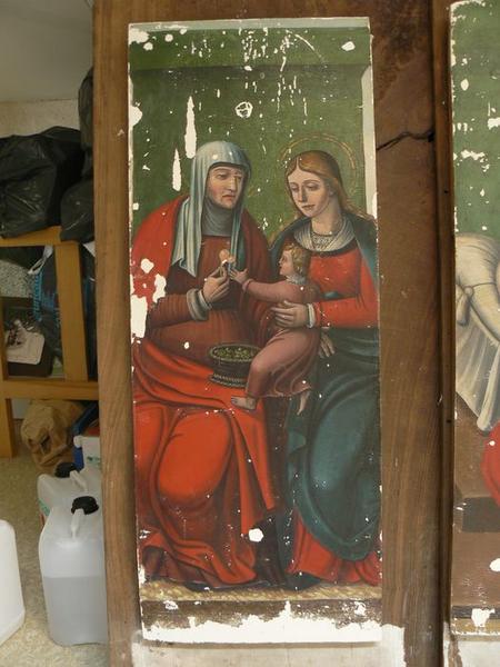 tableau du retable latéral nord : sainte Anne, la Vierge Marie et l'enfant Jésus, vue générale