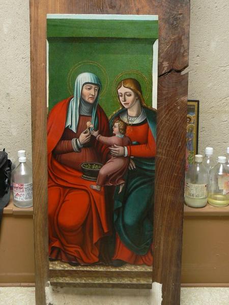 tableau du retable latéral nord : sainte Anne, la Vierge Marie et l'enfant Jésus, vue générale