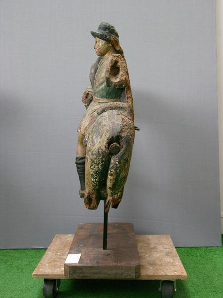 Groupe sculpté : charité de saint Martin (la), vue générale du profil arrière