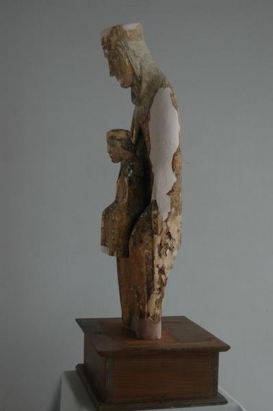 statue : Vierge à l'enfant, vue générale, profil gauche