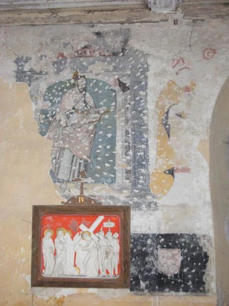 peinture monumentale, chapelle nord, vue partielle, apôtre