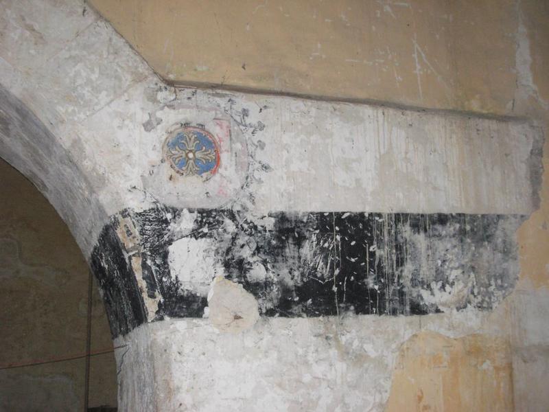 peinture monumentale, chapelle nord, détail : litre funéraire