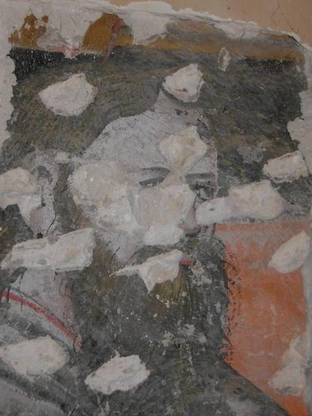 peinture monumentale, chapelle nord, détail d'un apôtre