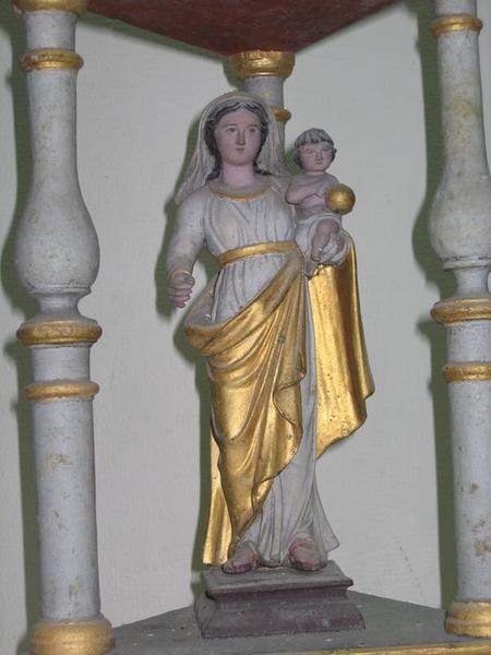 bâton de procession : Vierge à l'enfant, vue partielle