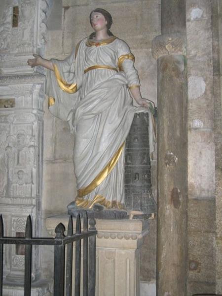 statue : sainte Barbe, vue générale