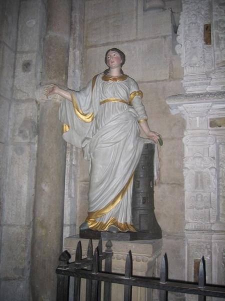 statue : sainte Barbe, vue générale