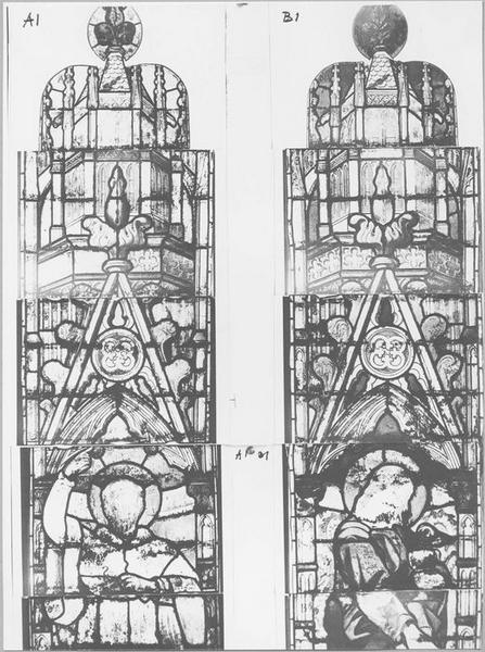 verrière, détail de deux lancettes