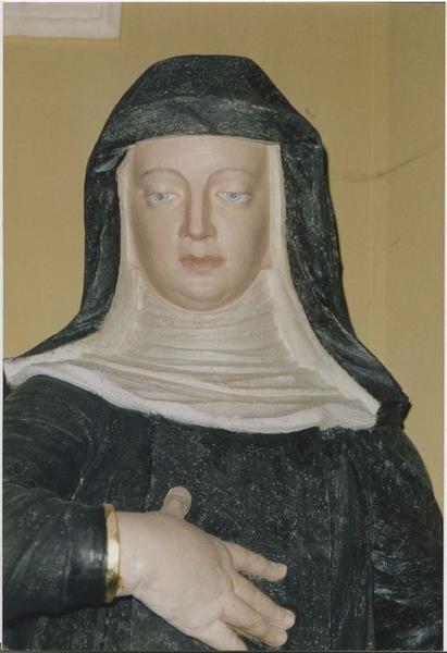 statue : Sainte Scholastique, détail