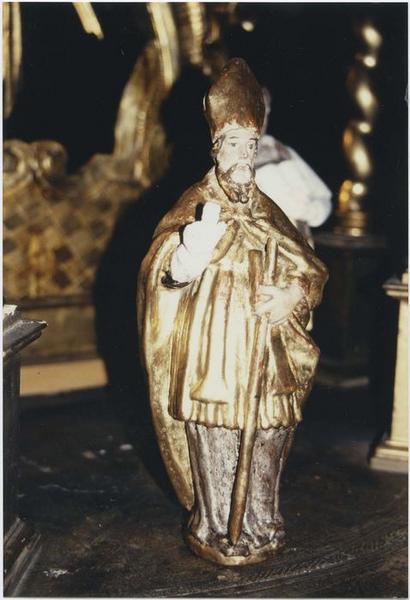 autel, retable (maître-autel), détail d'une statuette : saint Thomas Becket