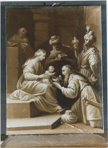 retable, détail : Adoration des mages (l')