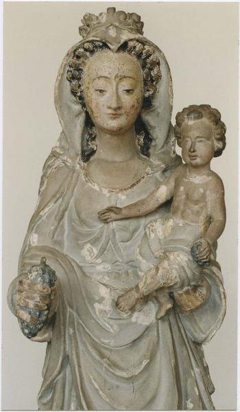 statue : Vierge à l'enfant, vue générale, vue partielle