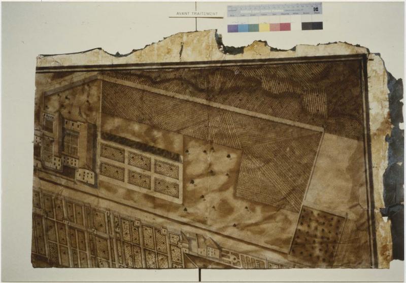 carte (plan topographique) : La ville de Ligny en 1791, détail