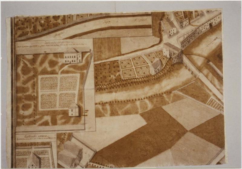 carte (plan topographique) : La ville de Ligny en 1791, détail