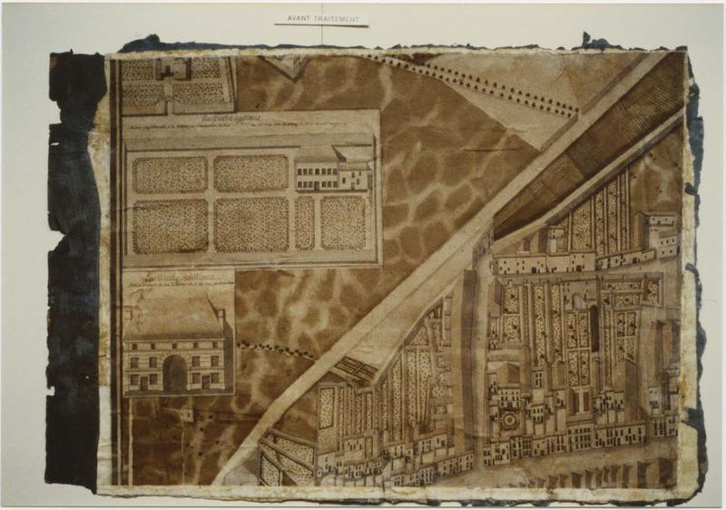 carte (plan topographique) : La ville de Ligny en 1791, détail