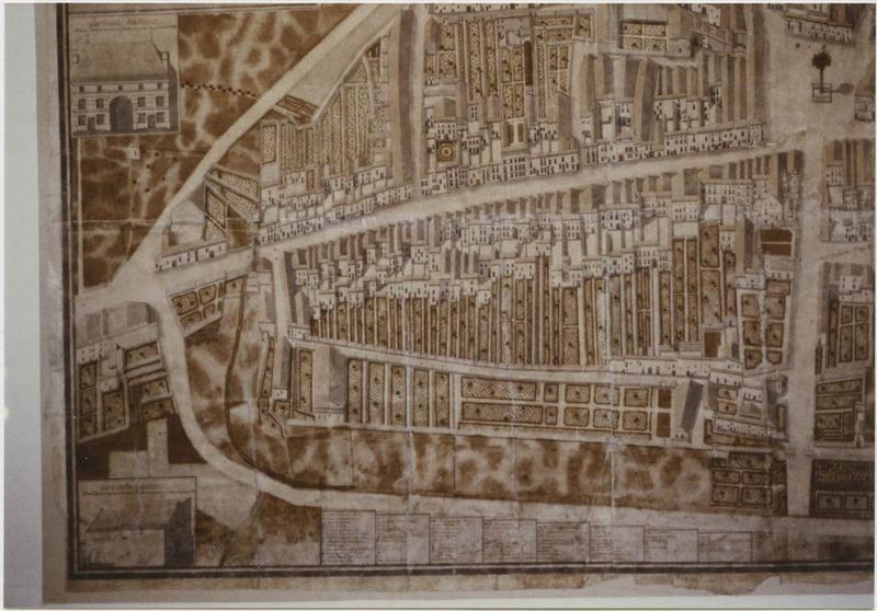 carte (plan topographique) : La ville de Ligny en 1791, détail