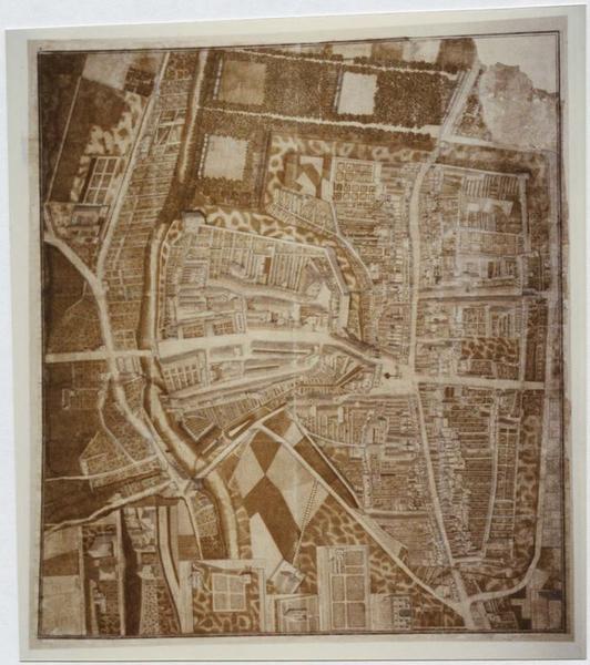 carte (plan topographique) : La ville de Ligny en 1791, vue générale