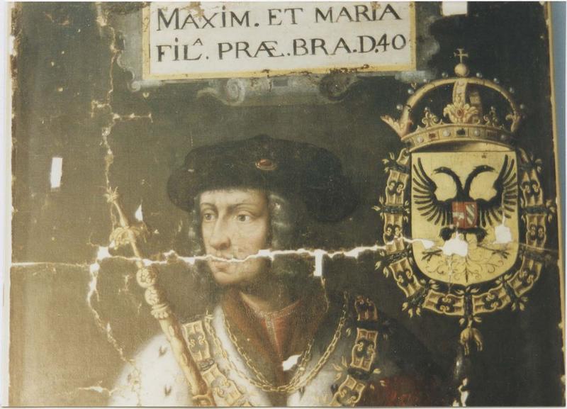 tableau : Portrait en pied de Maximilien Ier, prince de Brabant, détail