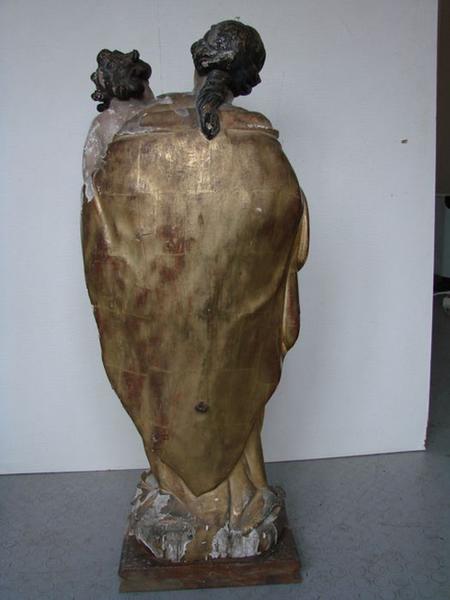 statue : Vierge à l'enfant, vue générale de dos