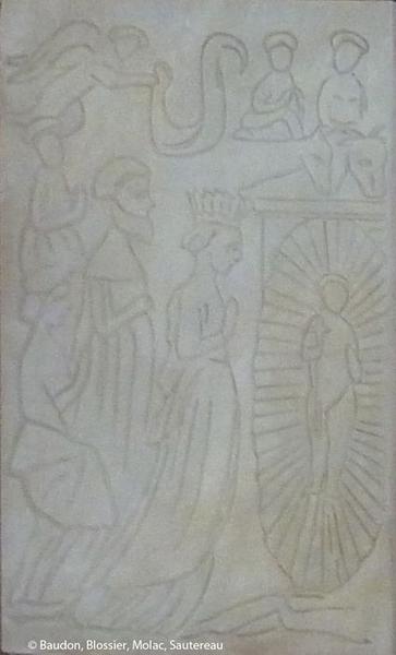 retable, bas-relief : Nativité (plaque neuve), vue générale