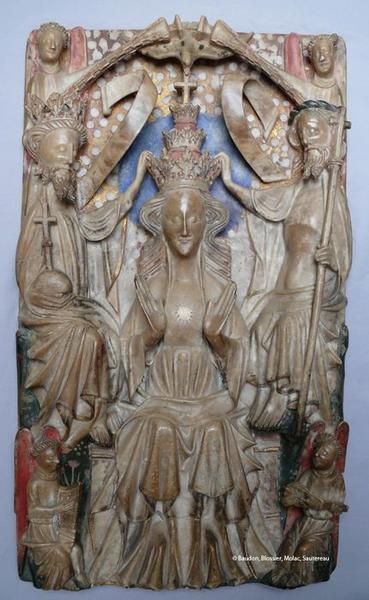 retable, bas-relief : Couronnement de la Vierge, vue générale