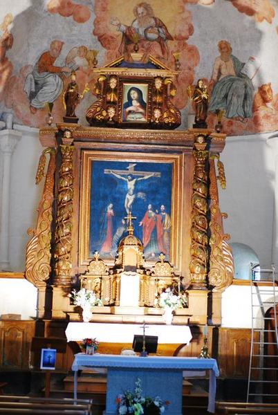 autel, tabernacle, retable, tableau (maître-autel) : Crucifixion, vue générale