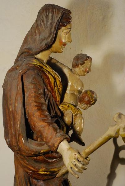 retable du maître-autel, détail d'une statuette : Vierge à l'enfant